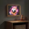 Voetbal - Roze - Vuur Light Box met batterij (Wandlamp kind) middel -sfeer5_kind