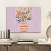 Vaas - Gestreept - Bloemen - Oranje PET vilt klein -sfeer1