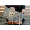Kraanvogels - Maan - Bloemen - Blauw laptophoes neopreen klein -tas