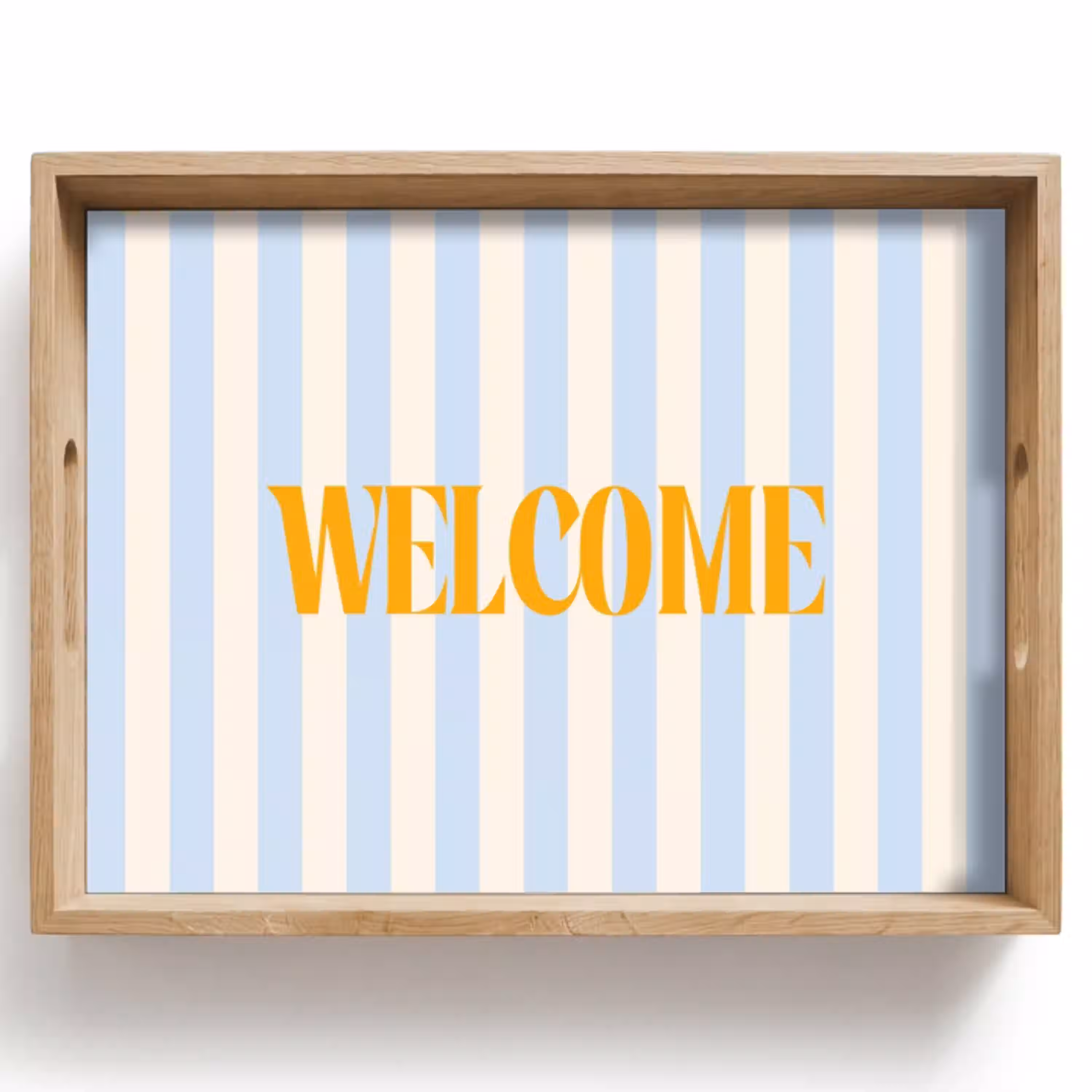 Oranje - Blauw - Strepen - Welcome Dienblad Rechthoek middel -z3d_shopping
