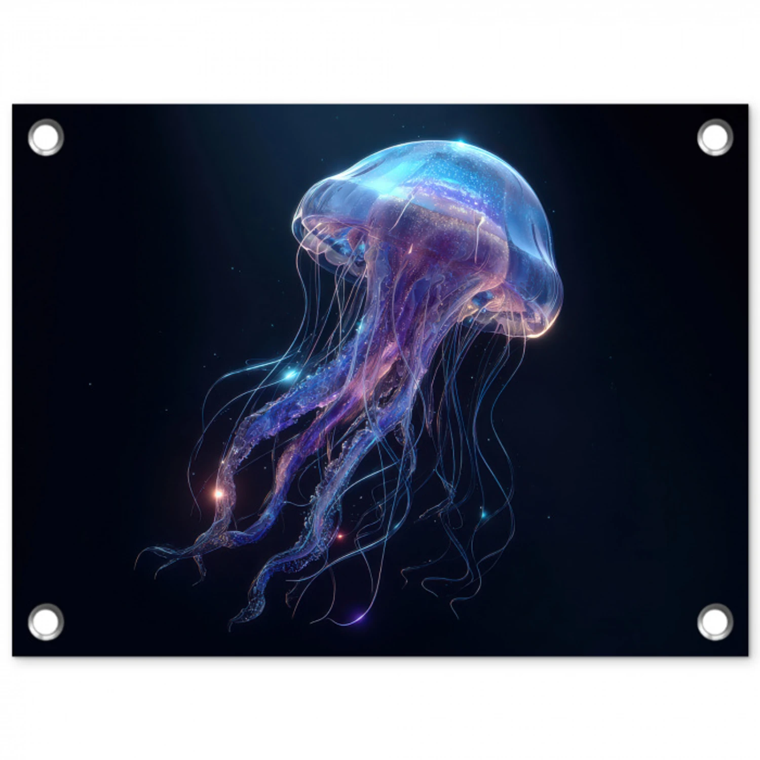 Tentakels - Kwal - Paars - Sprankeling tuinposter los doek klein -3d