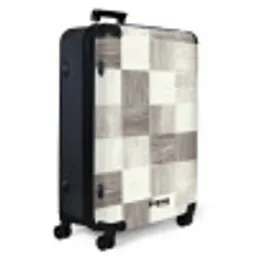 Patroon - Dambord - Houtnerf NBS - Large koffer - Volwassenen Unisex groot -product1