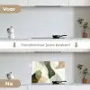Japandi - Abstract - Groen keuken achterwand spatscherm klein -voor_na_NL
