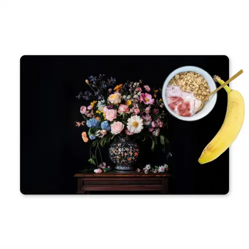 Bloemenvaas - Hout - Bloemen - Boeket Placemat vinyl groot -zzzproduct_Kitchenyeah-website