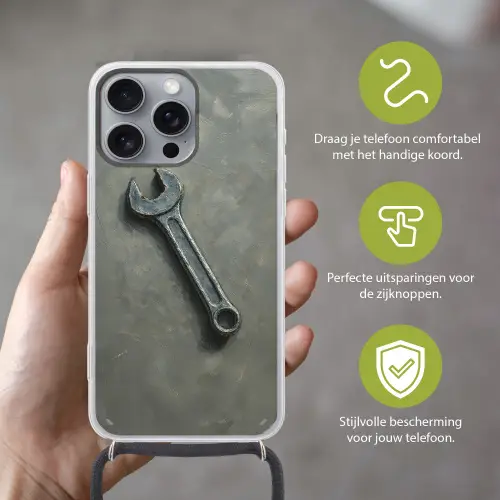 Steeksleutel - Schilderij - Gereedschap - Verf Hoesje iPhone 16 Pro Max met koord klein -sfeer2_NL