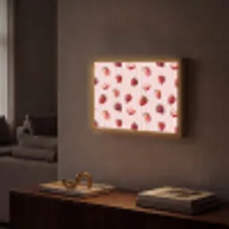 Strepen - Aardbei - Roze Light Box met batterij (Wandlamp) middel 907 -sfeer1