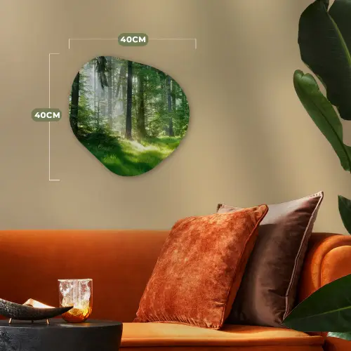 Natuur - Bomen - Bos - Groen - Zon - Gras - Planten Wandcirkel Organisch Forex 3mm klein -sfeer3