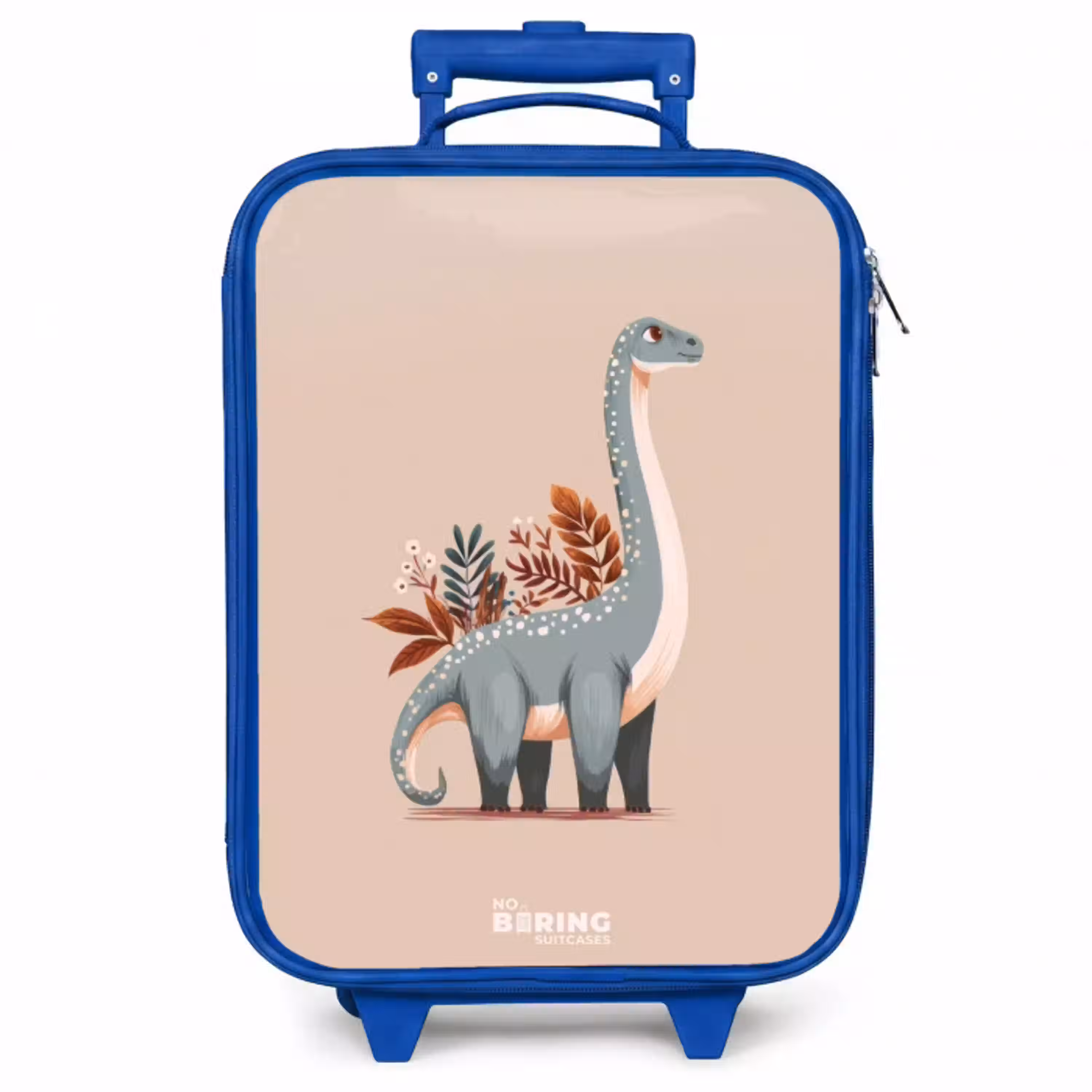 Blauwe dinosaurus op een beige achtergrond Kinderkoffer - Blauw klein -zzz_website3d