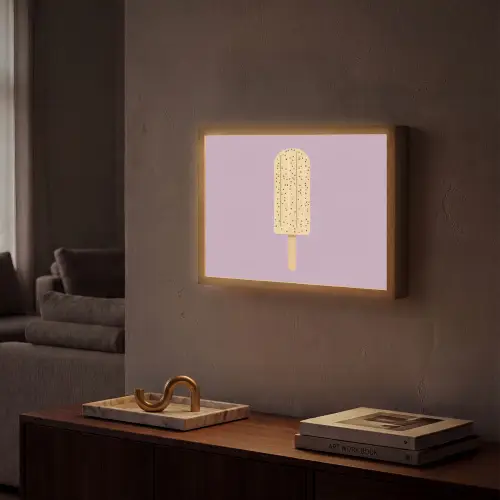 Beige - Ijsje - Spikkels Light Box met batterij (Wandlamp) middel -sfeer1