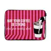 Roze - Strepen - Koffie - Maandag laptophoes neopreen klein -3d