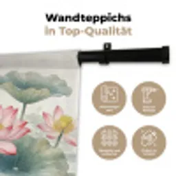 Aquarel - Lotusbloemen - Kleurrijk Wandkleed katoen klein -tsfeer2_DE