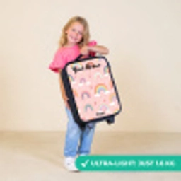 Regenboog - Patroon - Pastel Kinderkoffer - Zwart klein -sfeer2_UK