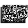 Symbolen - Abstract - Grafisch - Zwart Inductie beschermer vinyl 3mm klein -3d