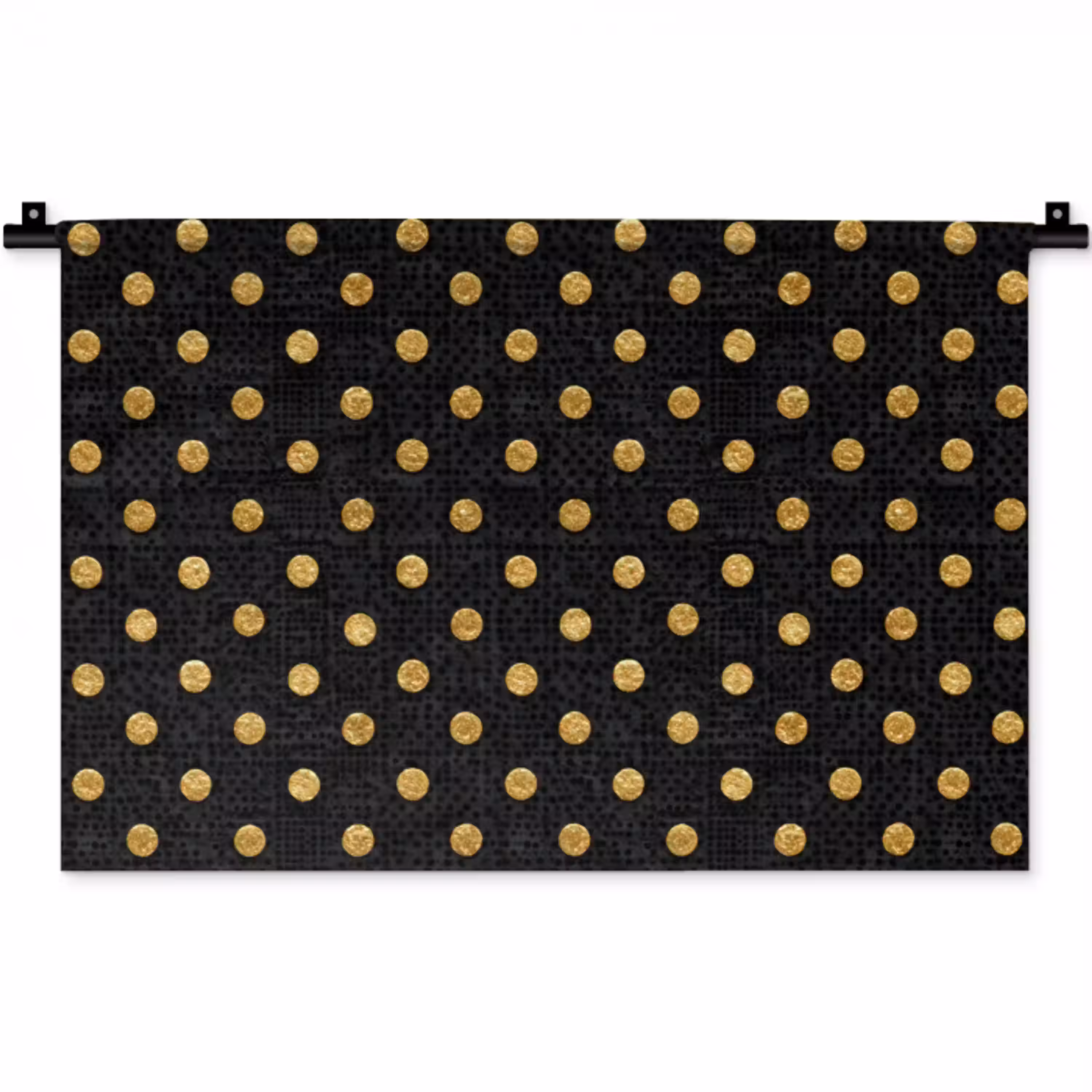 Polka Dot - Stippen - Goud - Zwart Wandkleed katoen klein 269 -zz3d