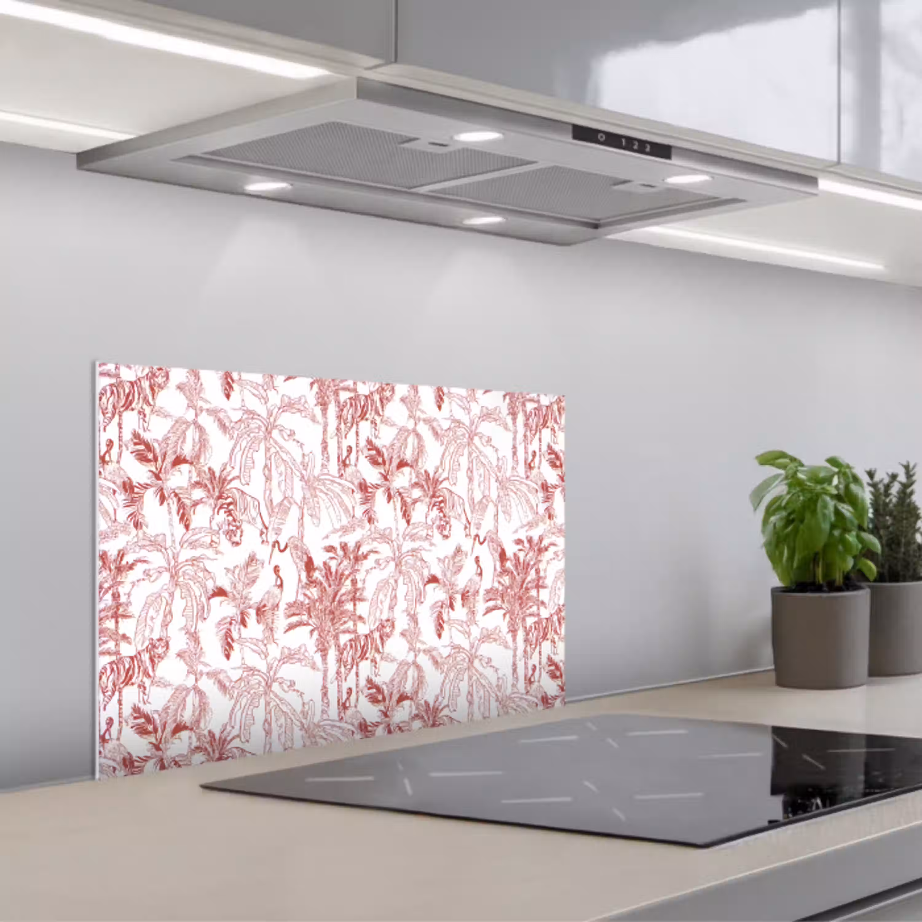 Dieren - Abstract - Rood keuken achterwand spatscherm klein 900 -3d_schuin