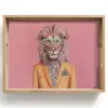 Leeuw - Pak - Geruit - Bril Dienblad Rechthoek middel -z3d_shopping