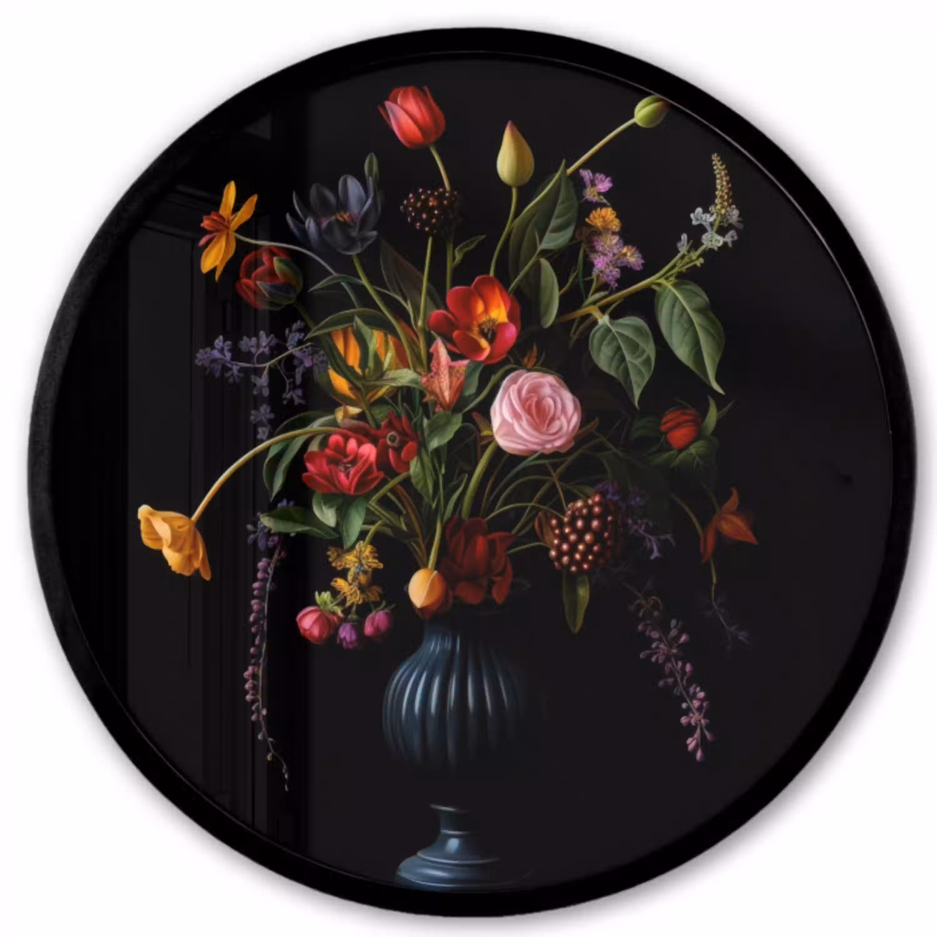 Bloemen - Bessen - Klassiek Fotolijst rond zonder passe partout klein -3d