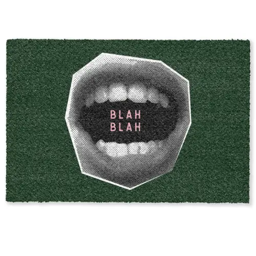 Mond - Groen - Illustratie - BLAH BLAH Deurmat klein -zkaufland3d