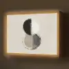 Cirkels - Strepen - Minimalistisch - Zwart Light Box met batterij (Wandlamp) middel -z3d_website