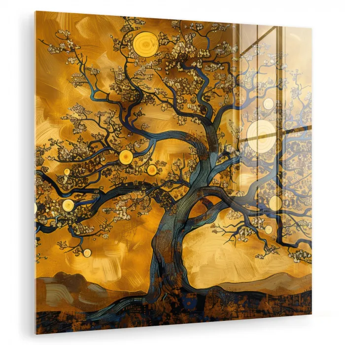 Boom - Levensboom - Abstract - Goud plexiglas 5mm klein -zzzproduct_nieuw