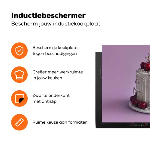 Taart - Kersen - Juwelen - Rood Inductie beschermer vinyl 3mm klein -zzzzzzz-td-ups