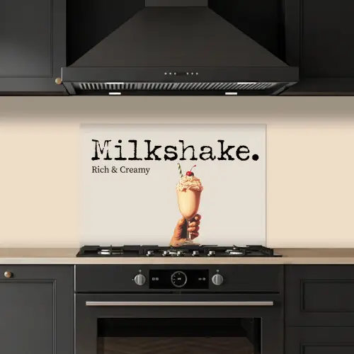 Milkshake - Kers - Rietje keuken achterwand spatscherm klein -sfeer1