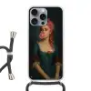 Vrouw - Portret - Kauwgombel Hoesje iPhone 16 Pro Max met koord klein -3d