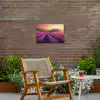 Lavendelveld - Zonsondergang - Paars Tuinposter op houten frame 2 cm dik klein -sfeer3