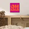 Oh la la - Roze - Oranje - Gestapelde letters aluminium wit klein -sfeer3