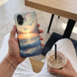 Meeuwen - Zonsondergang - Zee - Wolken Toughcase MagSafe Apple iPhone 17 klein -Sfeer1M