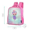 Glinsterfee met bloemenkroon en sterrenjurk Kinderrugzak - Roze middel -productfoto_formaten