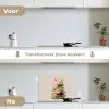 Boeken - Stapel - Bloemen - Kleurrijk keuken achterwand spatscherm klein -voor_na_NL