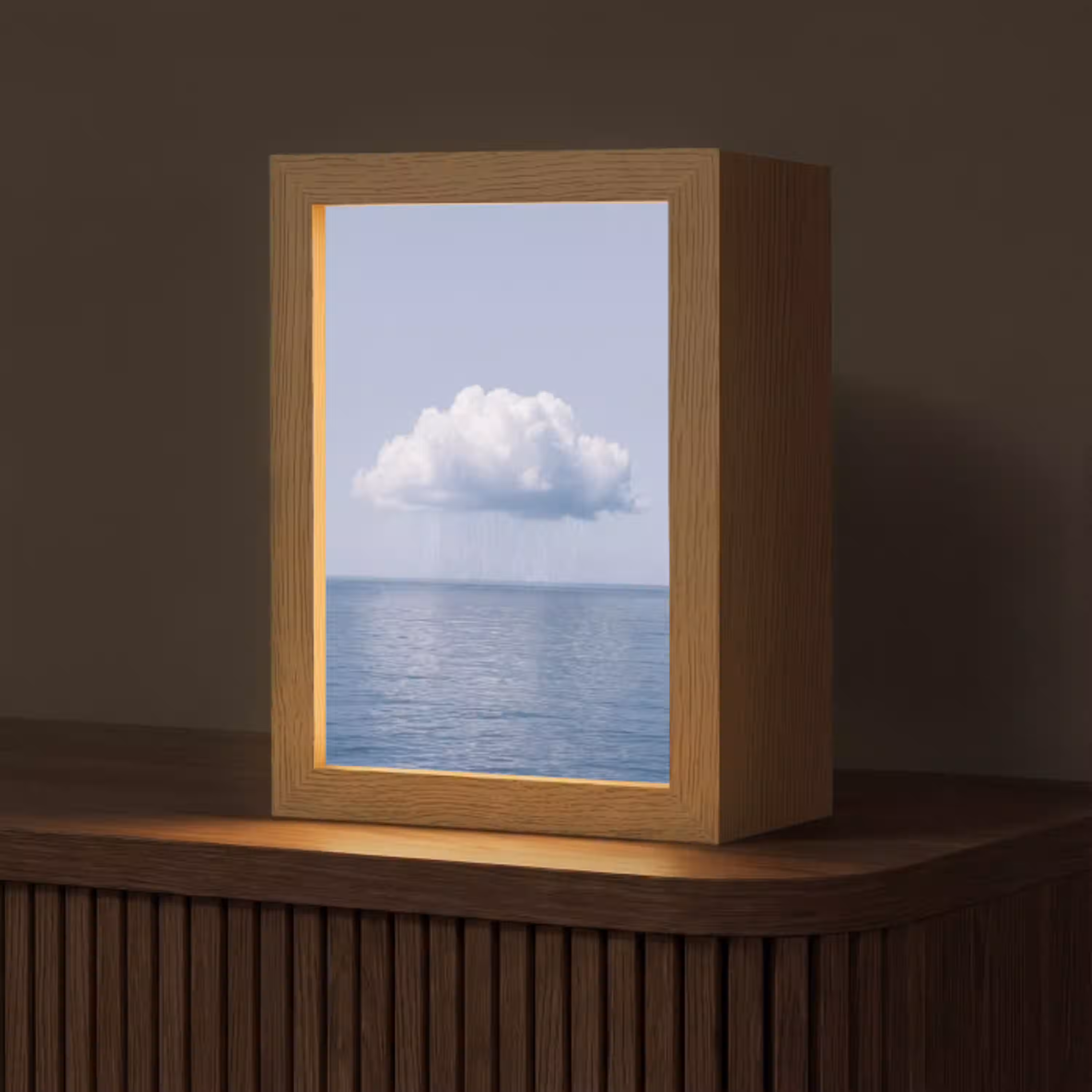 Wolk - Regen - Natuur Light Box met kabel (Tafellamp) klein -z3d_website