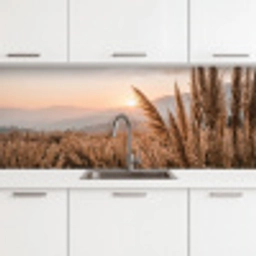 Gras - Veld - Zon - Natuur keuken achterwand 2 middel -3d