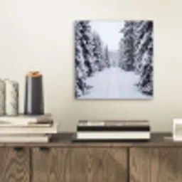 Bos - Winter - Sneeuw - Pad - Natuur aluminium wit klein -sfeer1