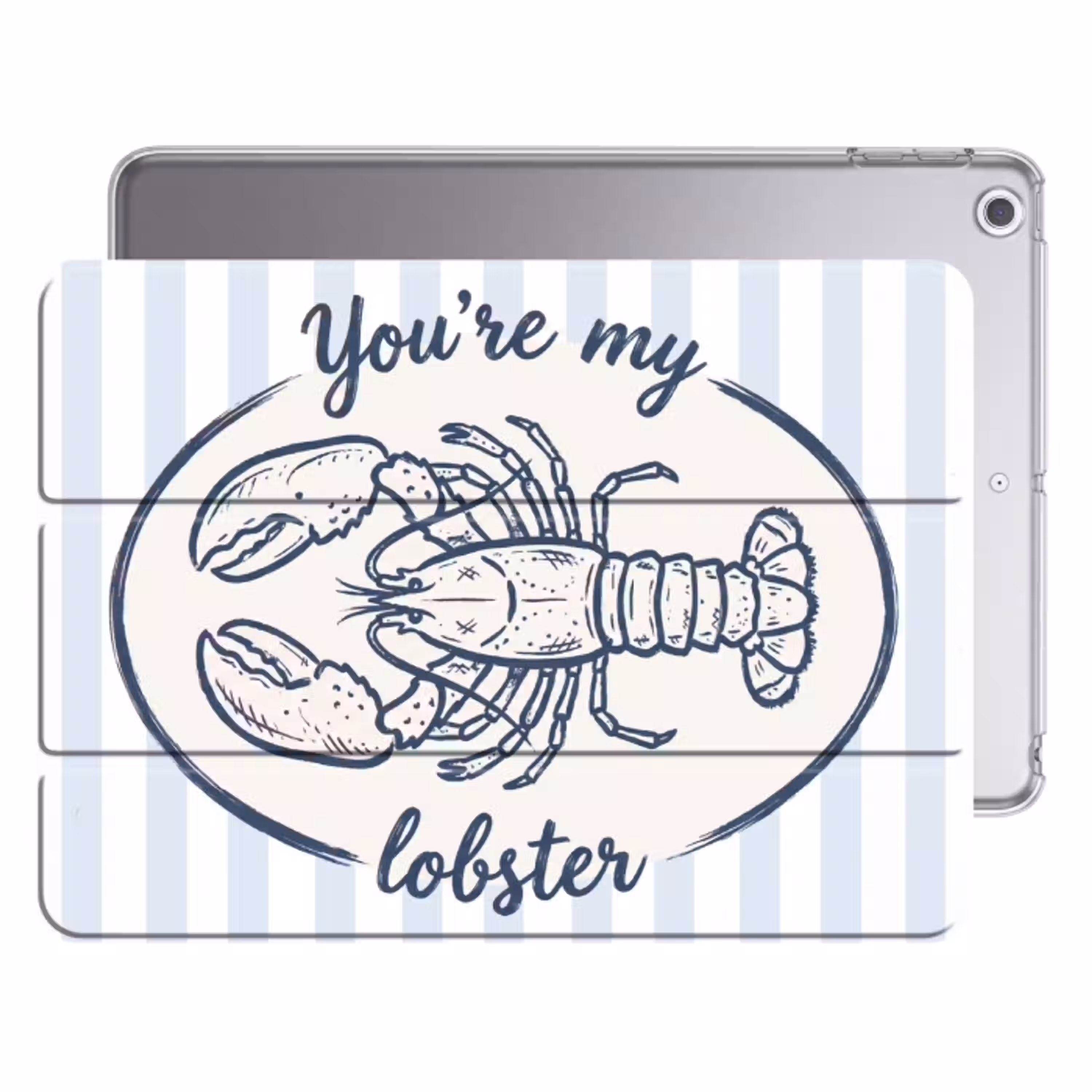 Kreeft - Illustratie - Liefde - Blauw - Decoratie Apple iPad 2017 middel -threedimensional_3d_global