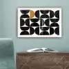 Abstracte kunst - Zwart - Modern - Beige canvas 2cm klein -sfeer4