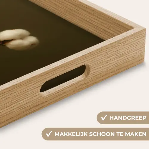 Takken - Katoen - Wit - Bollen Dienblad Rechthoek middel -USP_HandgreepNL