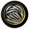 Sardines - Vissen - Rond - Zwart Wandcirkel plexiglas klein -3d