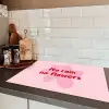 No rain no flowers - Bloem - Roze Inductie beschermer vinyl 3mm klein -sfeer3