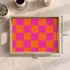 Schaakbord print - Oranje - Roze - Blokjes Dienblad Rechthoek middel -USP_Formaat