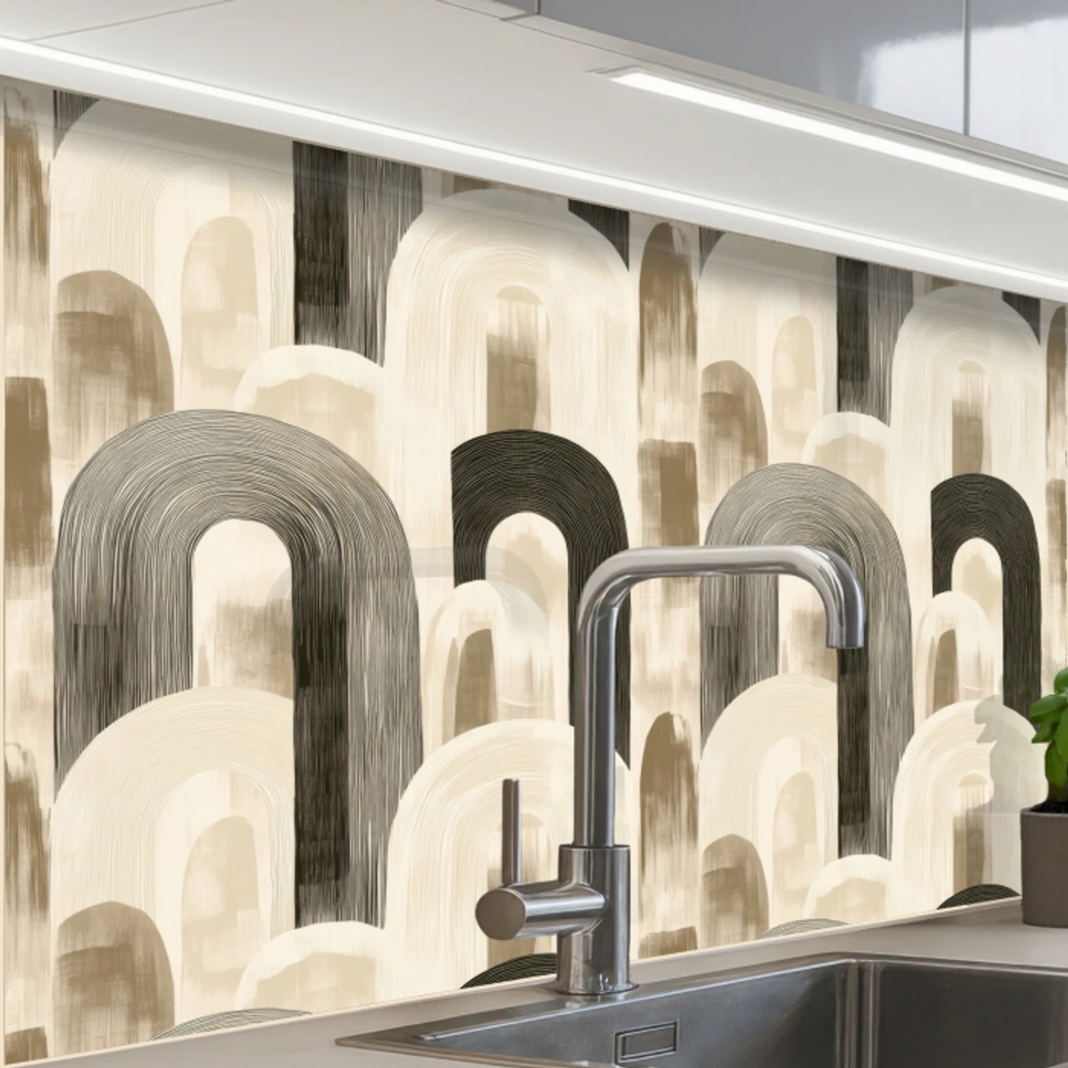 Abstract - Patroon - Bogen keuken achterwand 2 middel 865 -zzzz3d_schuin