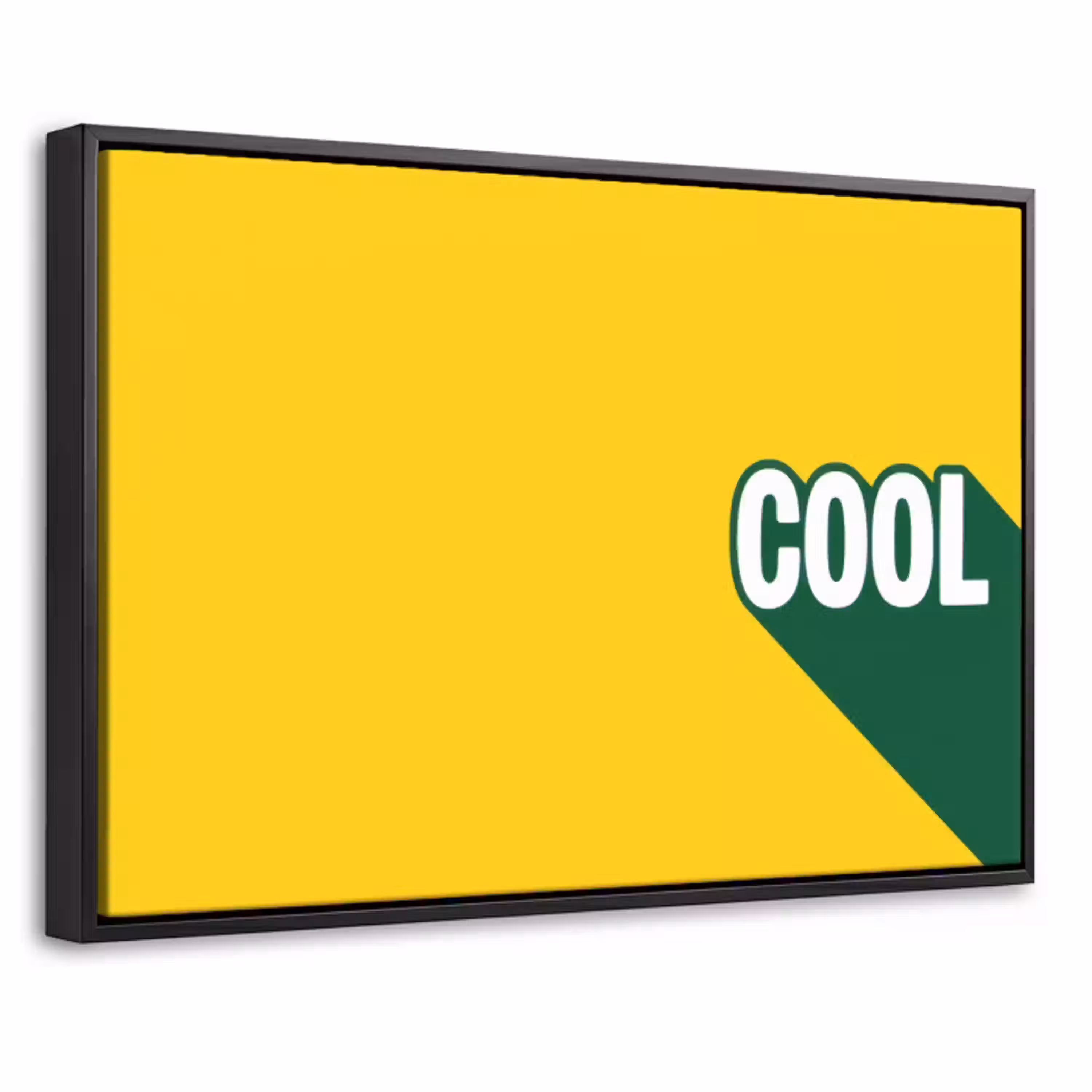 Cool - Geel - Groen Canvas met baklijst klein -threedimensional_3d_global