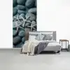 Zeesterren - Stenen - Wit fotobehang vinyl groot -slaapkamer