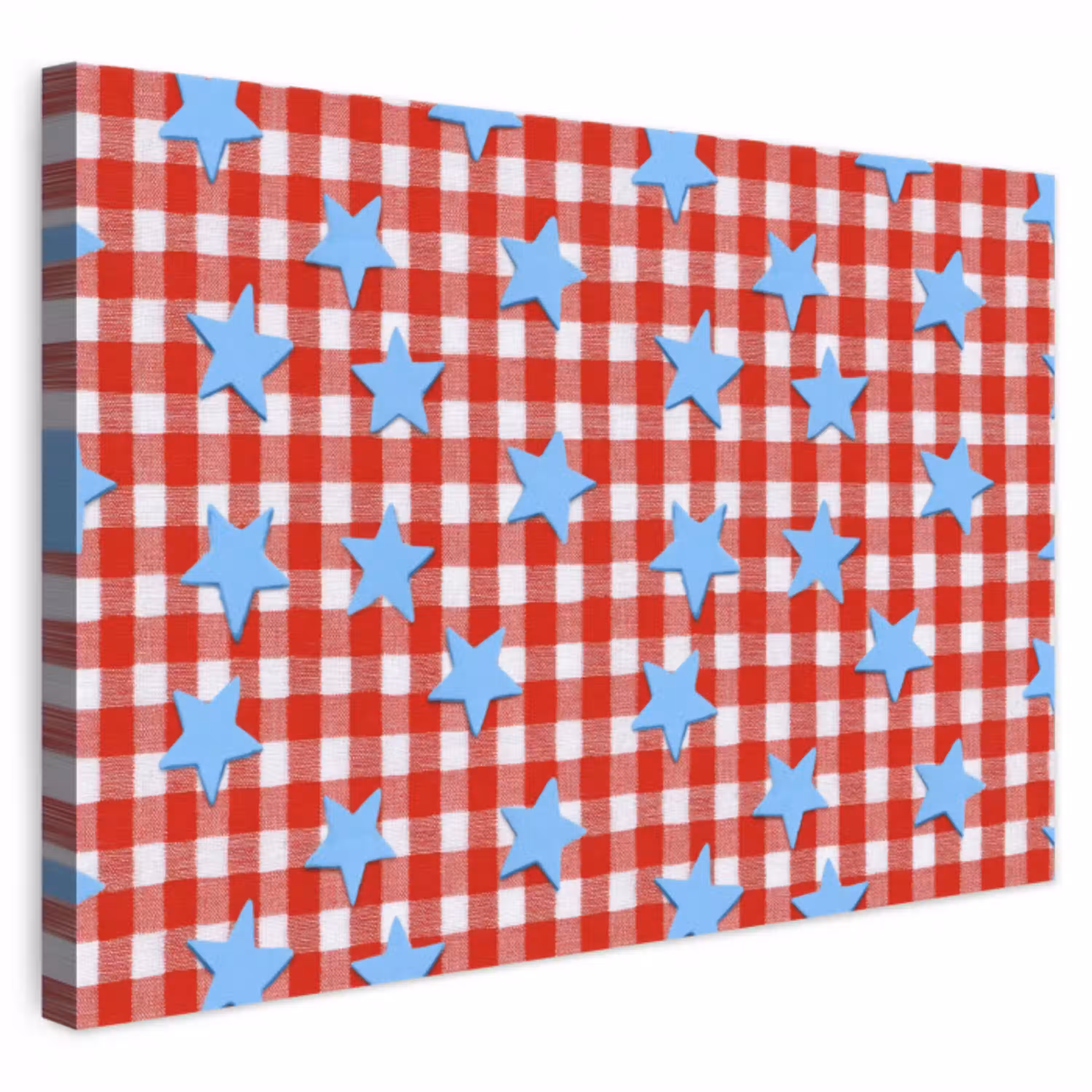 Ruit - Sterren - Rood canvas 2cm klein 34 -3d