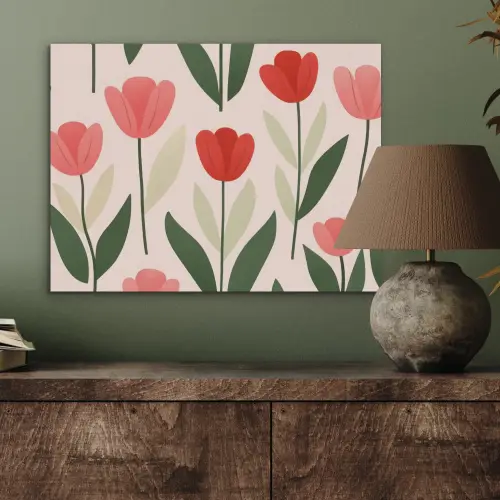 Tulpen - Modern - Roze PET vilt klein -sfeer2