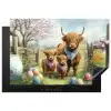 Schotsehooglanders - Paaseieren - Lente Inductie beschermer vinyl 3mm klein -3d