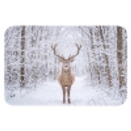 Hert - Winter - Bos - Natuur - Wit Badmat klein -3d