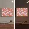 Bloemen - Grafisch - Oranje Light Box met batterij (Wandlamp) middel 907 -sfeer3