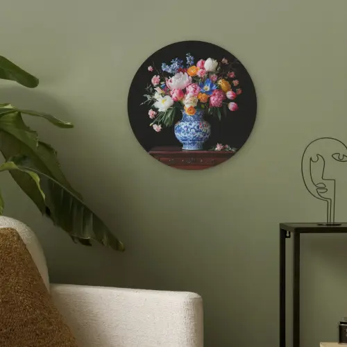 Rozen - Bloemen - Vaas - Boeket Akoestische PET Vilt - Rond klein -sfeer2